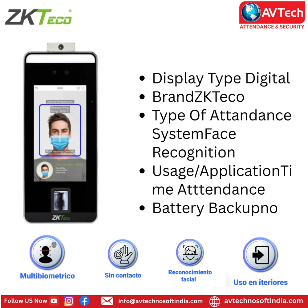 Speedface V5l (Td) Touchless Face Detection System With Body Temperature